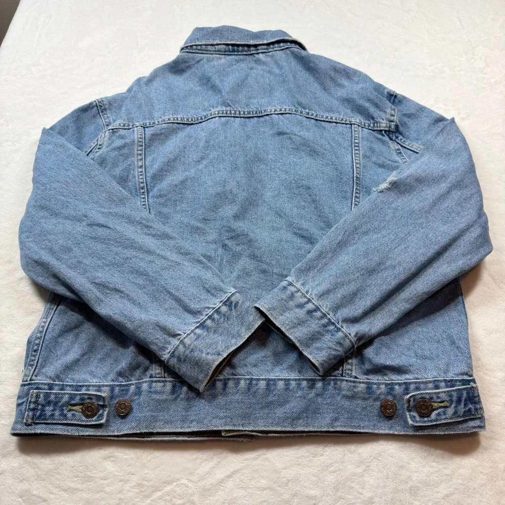 Levis Trucker Jacket Mens M Light Blue Distressed Denim PC9-29944-0164 Good‎ - Picture 14 of 16